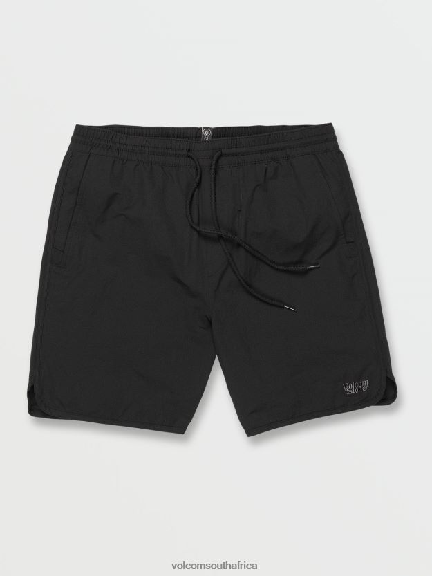 Z0ZR08757 Black Unisex New Aged Stone Elastic Waist Shorts Volcom Outdoor