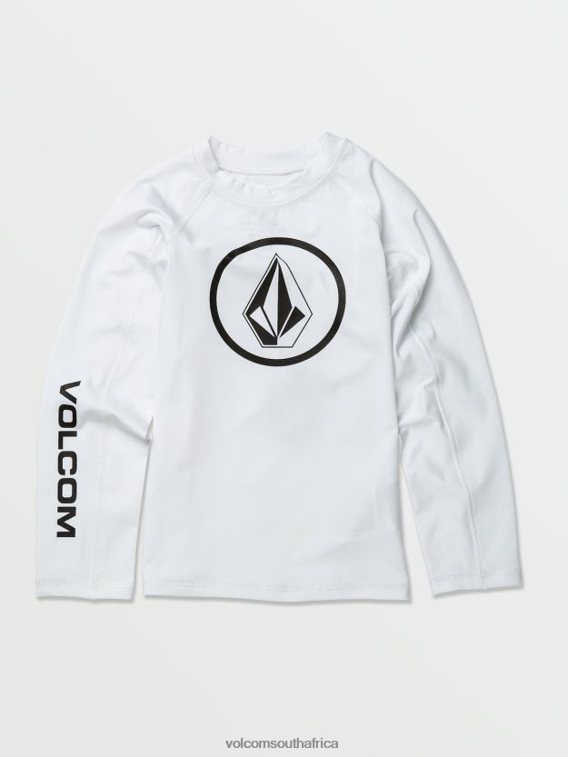 Z0ZR081353 White Kids Lido Solid Long Sleeve Shirt Volcom Surf