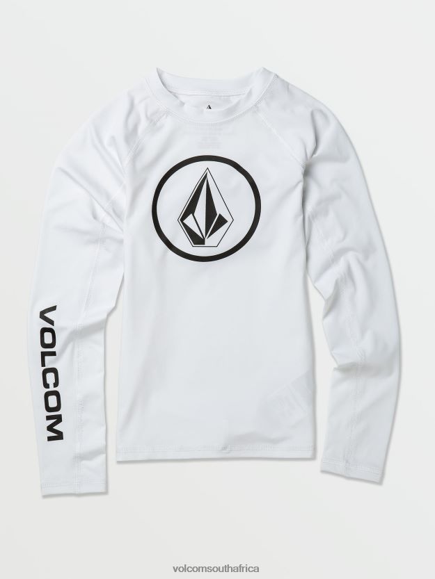 Z0ZR081354 White Kids Lido Solid Long Sleeve Shirt Volcom Surf