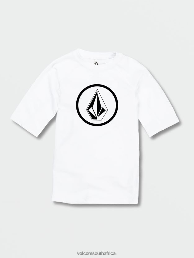 Z0ZR081357 White Kids Lido Solid Short Sleeve Shirt Volcom Surf
