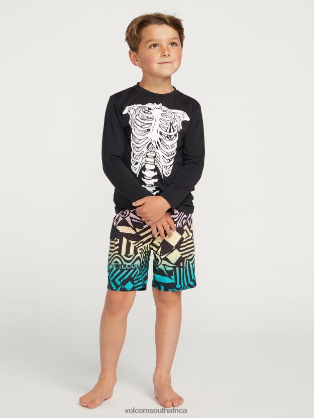 Z0ZR081358 Black Kids Skeleton Long Sleeve Tee Volcom Surf