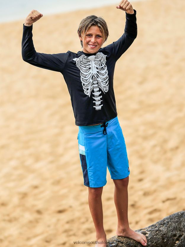 Z0ZR081361 Black Kids Skeleton Long Sleeve Shirt Volcom Surf