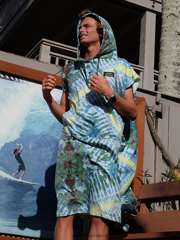 Z0ZR08665 Tie Dye Men Packable Beach Poncho Volcom x Matador Surf