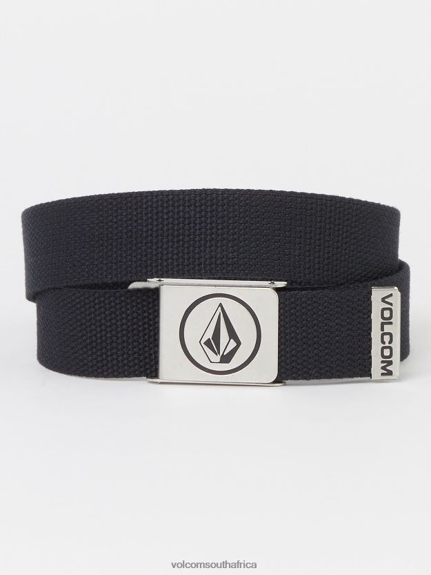 Z0ZR081288 Black Boys Circle Web Belt Volcom Accessories