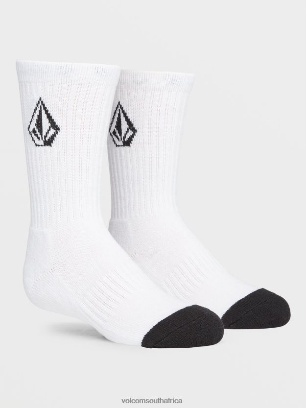 Z0ZR081293 White Boys Full Stone Socks 3 Pack Volcom Accessories