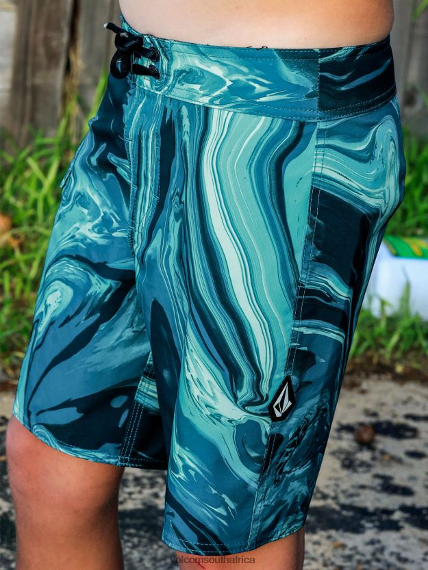 Z0ZR081251 Cali Blue Heather Boys Psyche Marble Mod-Tech Trunks Volcom Clothing