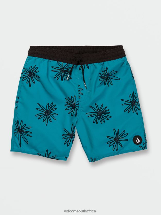 Z0ZR081252 Electric Blue Boys Polly Pack Elastic Waist Trunks Volcom Clothing