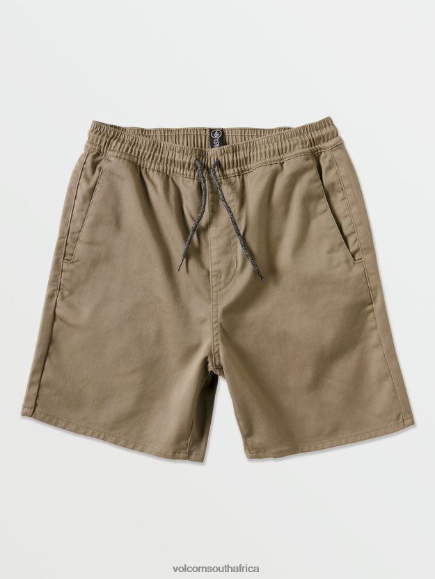 Z0ZR081214 Khaki Boys Frickin Elastic Shorts Volcom Clothing