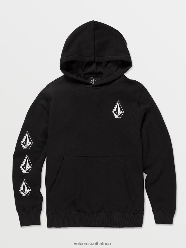 Z0ZR081187 Black Boys Iconic Stone Hoodie Volcom Clothing