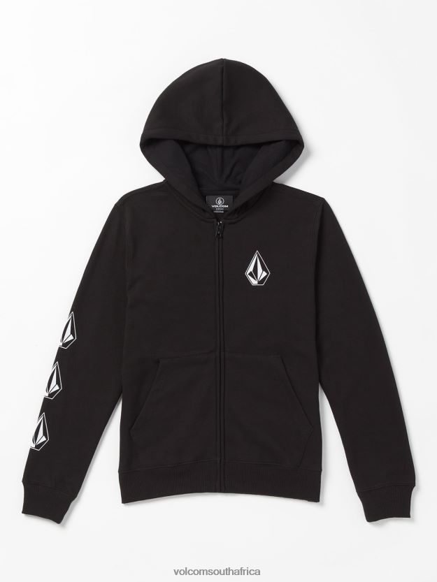 Z0ZR081192 Black Boys Iconic Stone Zip Jacket Volcom Clothing