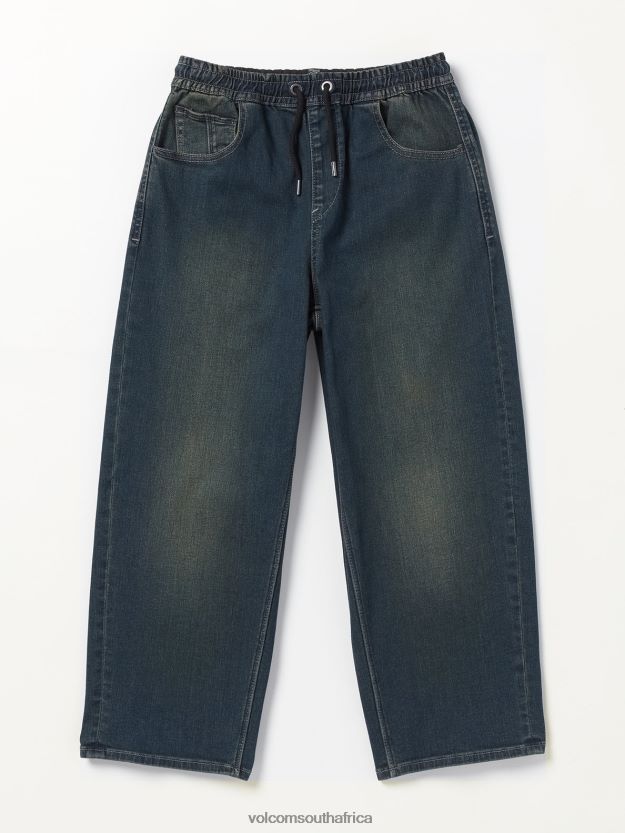 Z0ZR081283 Old Blackboard Boys Freazy Loose Elastic Waist Denim Pants Volcom Clothing