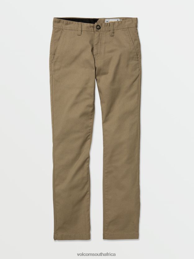 Z0ZR081264 Khaki Boys Frickin Modern Stretch Chino Pants Volcom Clothing
