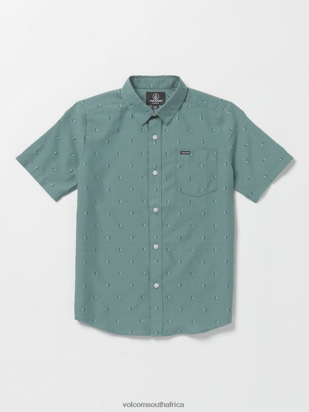 Z0ZR081164 Service Blue Boys Mistere Short Sleevew Shirt Volcom Clothing