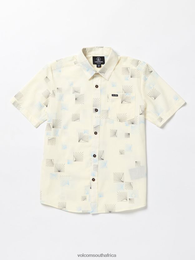 Z0ZR081166 Dirty White Boys Scaler Stone Short Sleeve Shirt Volcom Clothing