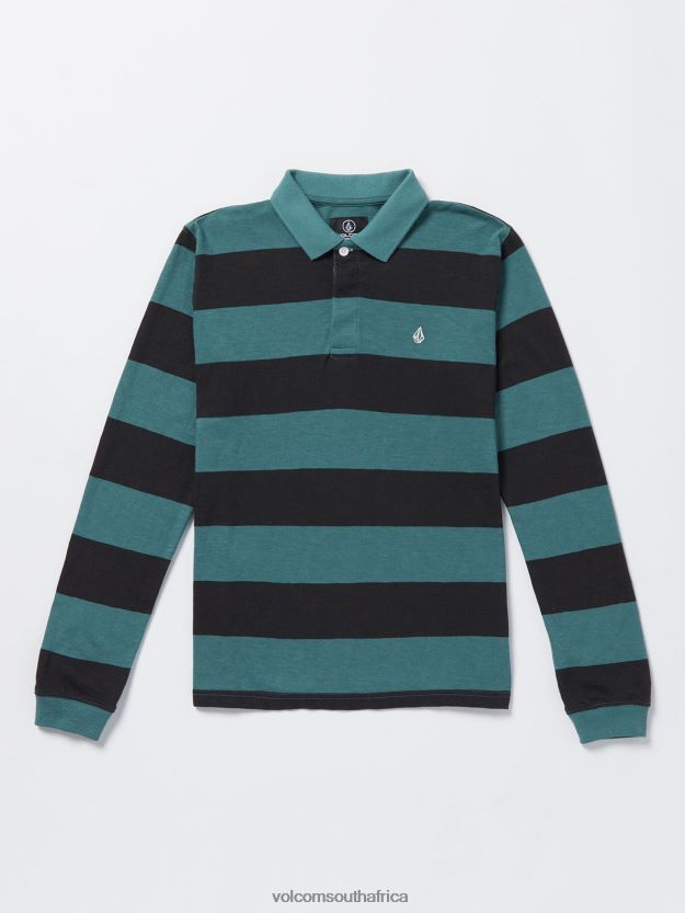 Z0ZR081173 Service Blue Boys Bolders Polo Long Sleeve Shirt Volcom Clothing