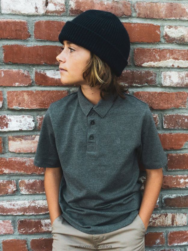 Z0ZR081179 Stealth Boys Wowzer Polo Short Sleeve Shirt Volcom Clothing