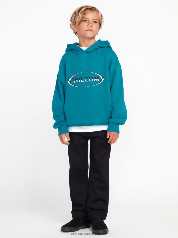 Z0ZR081200 Ocean Teal Boys Strike Hood Pullover Sweatshirt Volcom Clothing