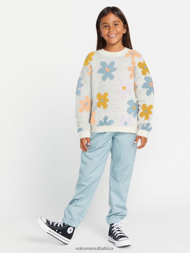 Z0ZR081337 Star White Girls Daizy Wheel Sweater Volcom Clothing