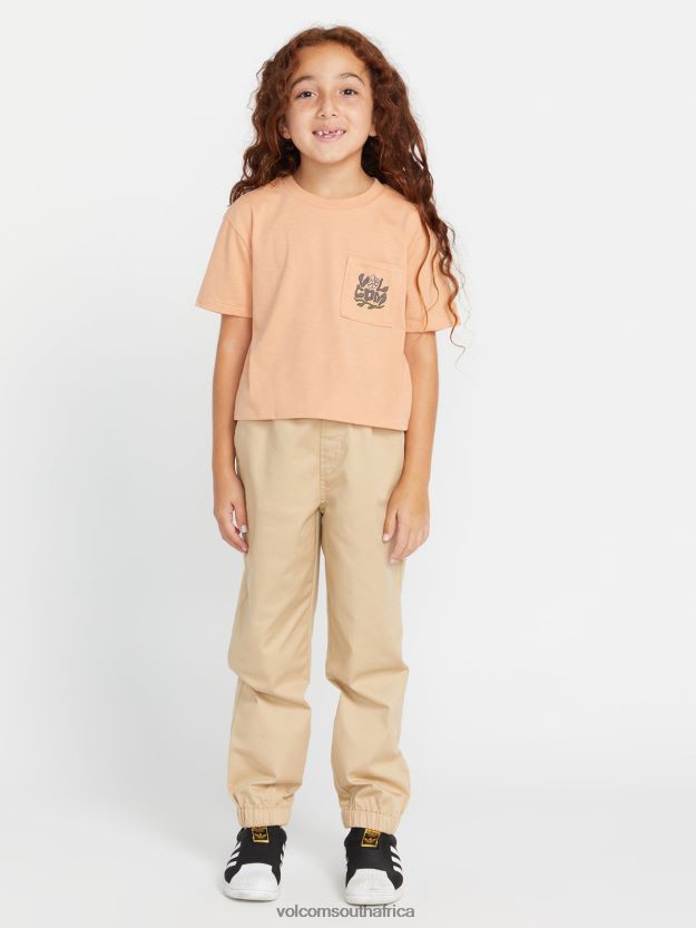 Z0ZR081320 Clay Girls Pocket Dial Tee Volcom Clothing