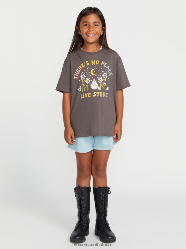 Z0ZR081321 Slate Grey Girls Truly Stoked Boyfriend Tee Volcom Clothing
