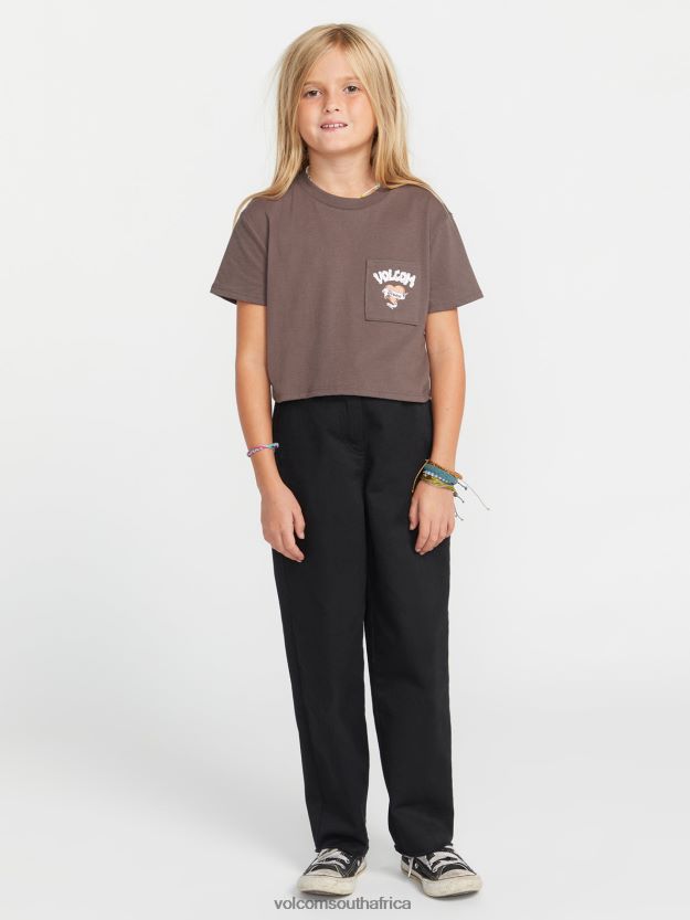 Z0ZR081323 Slate Grey Girls Pocket Dial Tee Volcom Clothing