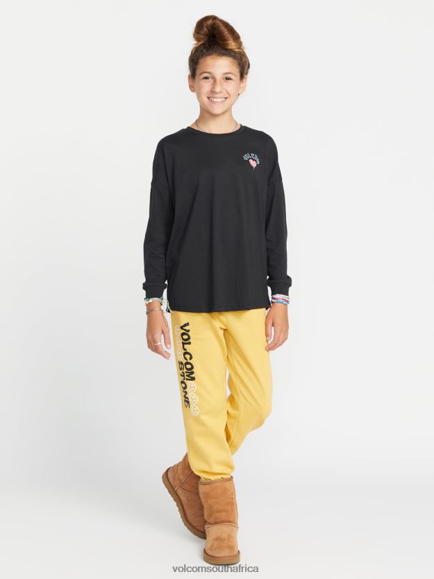 Z0ZR081327 Black Girls Werkin Doubles Long Sleeve Tee Volcom Clothing