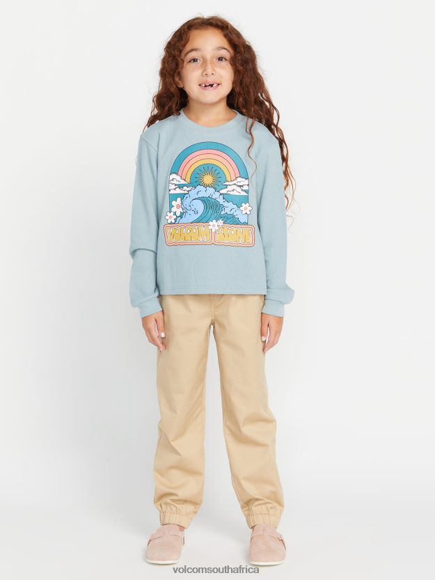 Z0ZR081328 Smokey Blue Girls Thermality Long Sleeve Tee Volcom Clothing