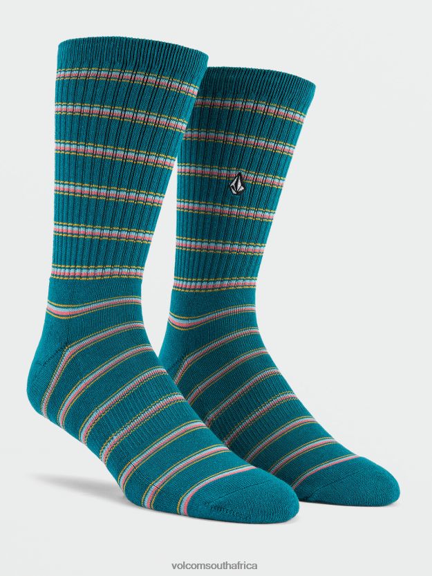 Z0ZR08440 Ocean Teal Men Stoney Stripes Socks Volcom Accessories