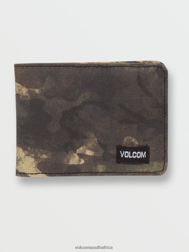 Z0ZR08431 Covert Green Men Post Bifold Wallet Volcom Accessories
