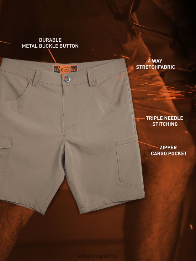 Z0ZR08204 Brindle Men Workwear Slab Hybrid Shorts Volcom Clothing