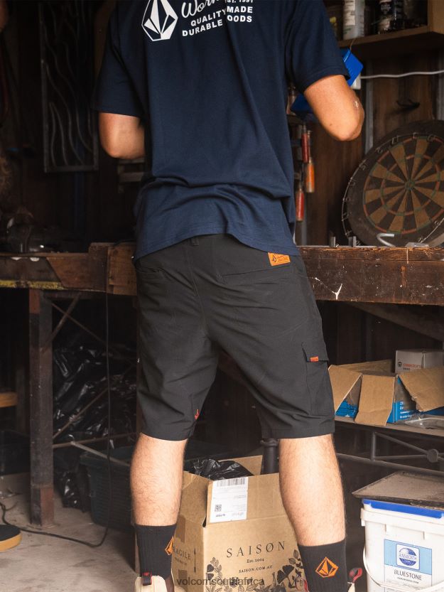 Z0ZR08207 Black Men Workwear Slab Hybrid Shorts Volcom Clothing