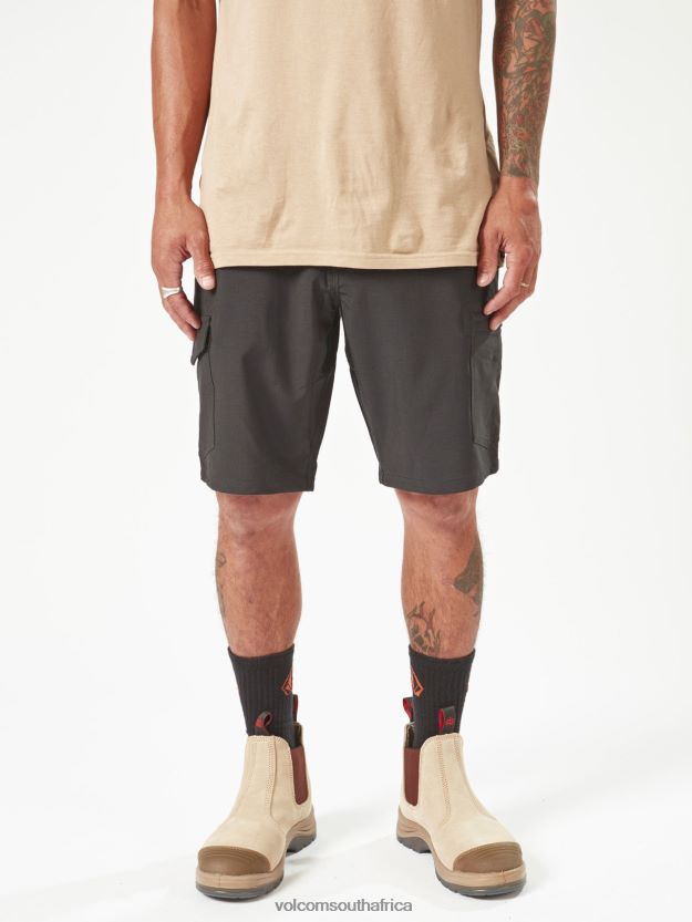 Z0ZR08207 Black Men Workwear Slab Hybrid Shorts Volcom Clothing