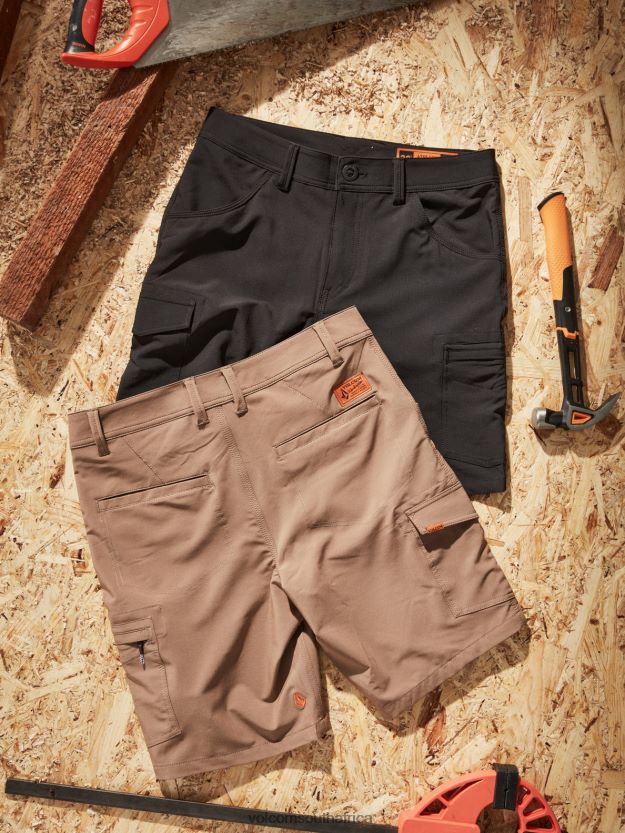 Z0ZR08207 Black Men Workwear Slab Hybrid Shorts Volcom Clothing
