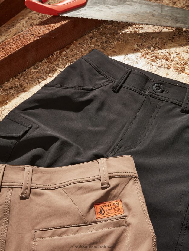Z0ZR08207 Black Men Workwear Slab Hybrid Shorts Volcom Clothing