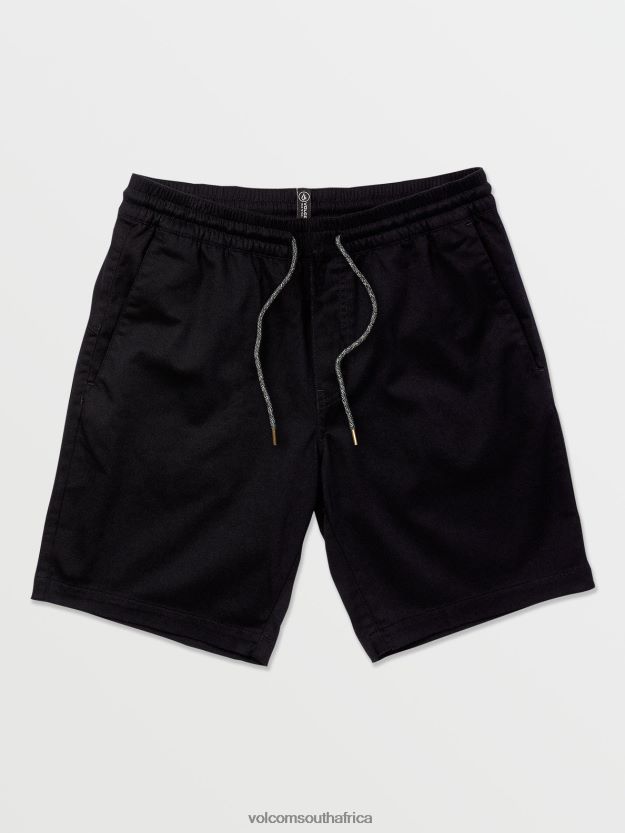 Z0ZR08213 Black Men Frickin Elastic Waist Shorts Volcom Clothing