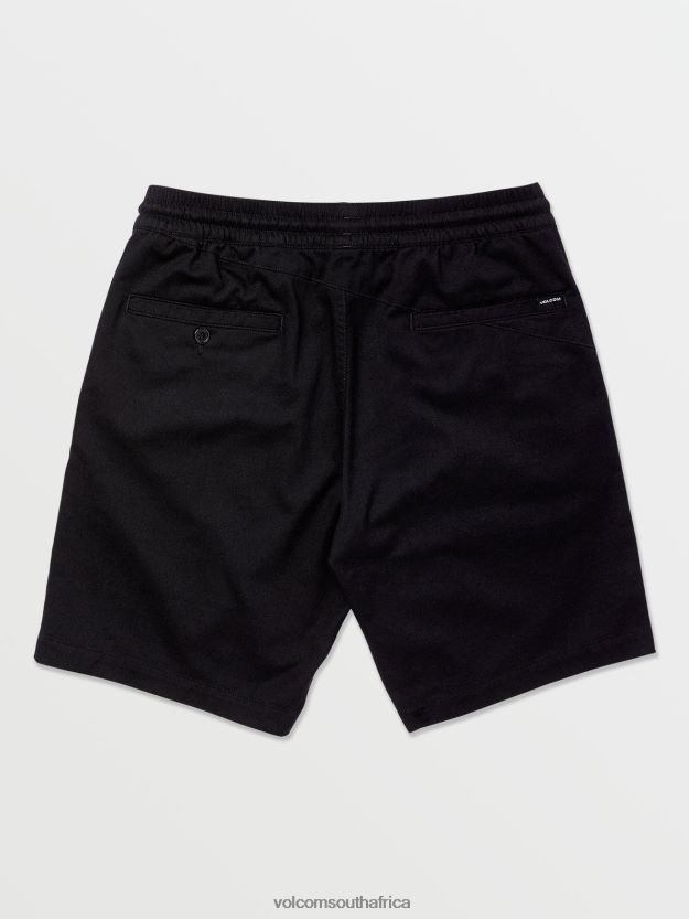 Z0ZR08213 Black Men Frickin Elastic Waist Shorts Volcom Clothing