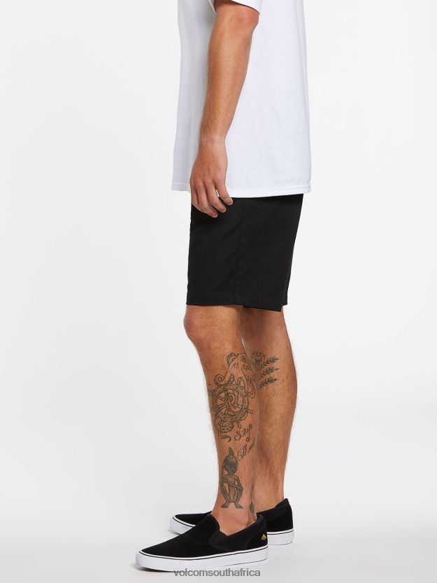 Z0ZR08213 Black Men Frickin Elastic Waist Shorts Volcom Clothing