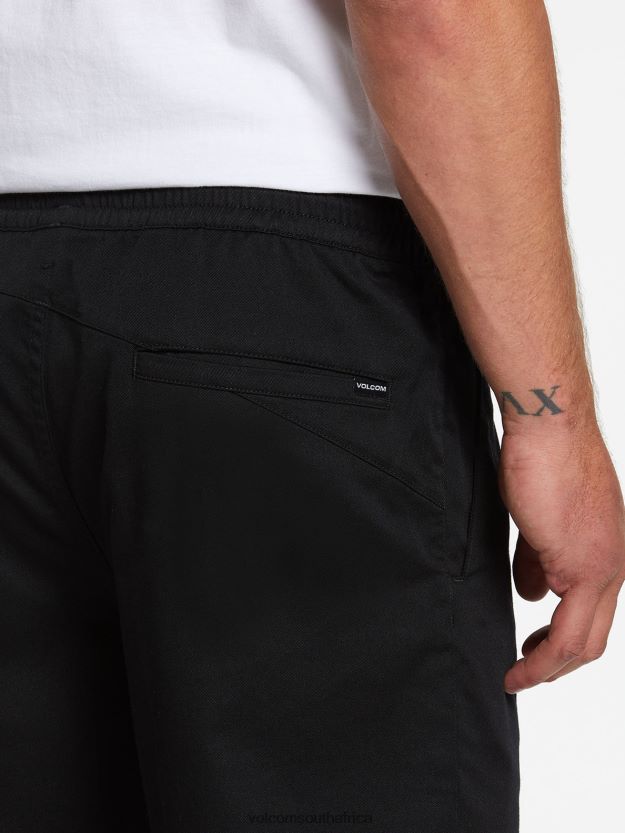 Z0ZR08213 Black Men Frickin Elastic Waist Shorts Volcom Clothing