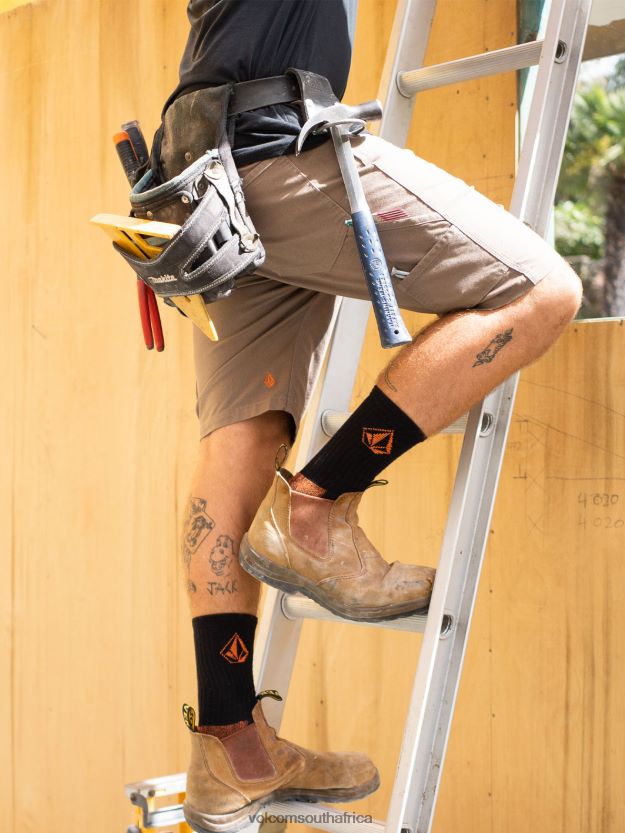 Z0ZR08214 Brindle Men Workwear Caliper Work Shorts Volcom Clothing