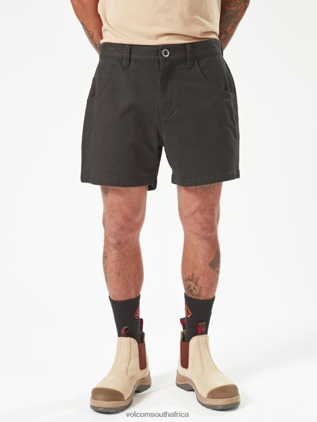 Z0ZR08239 Black Men Workwear Bevel Work Shorts Volcom Clothing