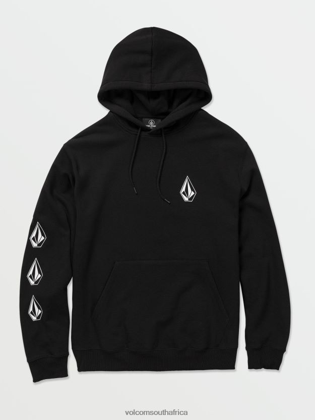 Z0ZR08169 Black Men Iconic Stone Hoodie Volcom Clothing