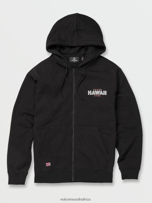 Z0ZR08172 Black Men Apex Zip Fleece Hoodie Volcom Clothing