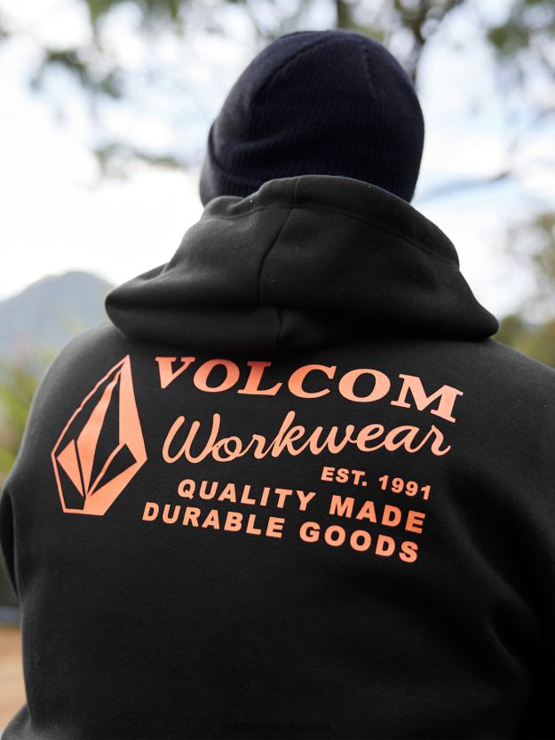 Z0ZR08178 Black Men Workwear Pullover Hoodie Volcom Clothing