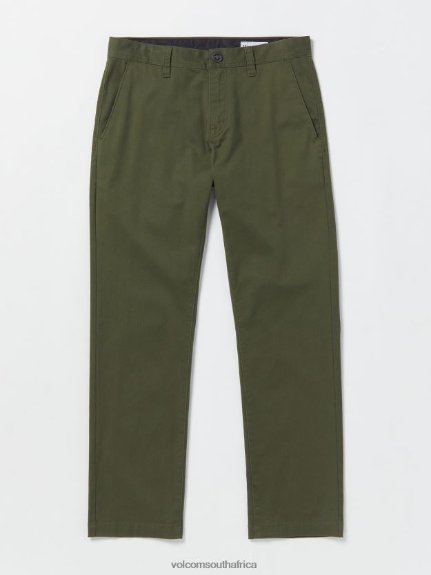 Z0ZR08313 Squadron Green Men Frickin Modern Stretch Chino Pants Volcom Clothing