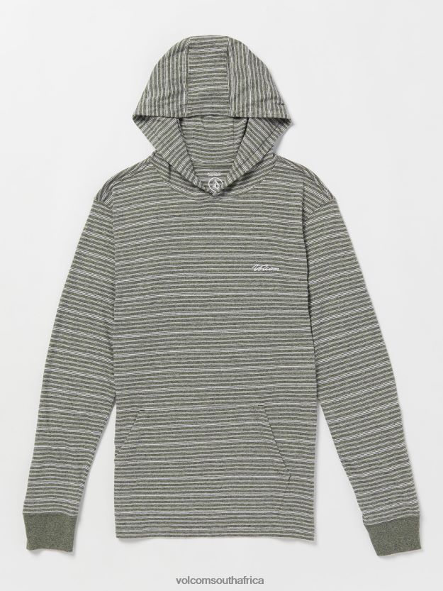 Z0ZR08129 Stealth Men Static Stone Hooded Long Sleeve Shirt Volcom Clothing
