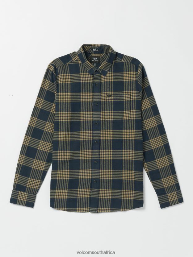 Z0ZR08130 Navy Men Caden Plaid Long Sleeve Shirt Volcom Clothing