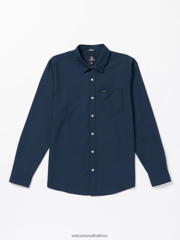 Z0ZR08132 Navy Men Veeco Oxford Long Sleeve Shirt Volcom Clothing