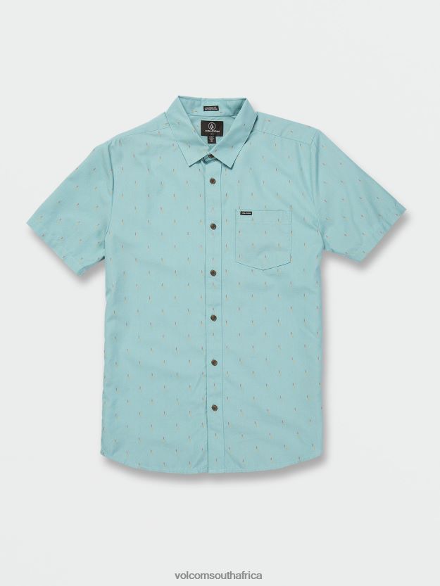 Z0ZR08142 Cali Blue Heather Men Graffen Short Sleeve Shirt Volcom Clothing
