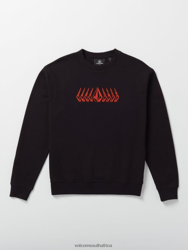 Z0ZR08176 Black Men Watanite Crew Pullover Sweatshirt Volcom Clothing