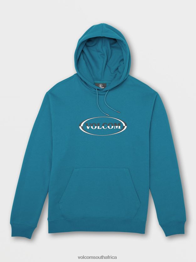 Z0ZR08182 Ocean Teal Men Strike Hood Pullover Sweatshirt Volcom Clothing